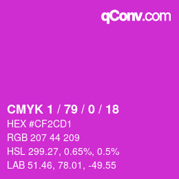 Color code: CMYK 1 / 79 / 0 / 18 | qconv.com