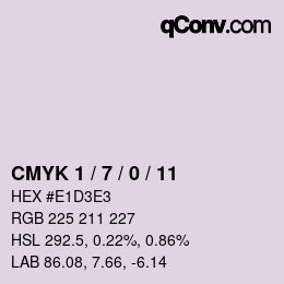 カラーコード: CMYK 1 / 7 / 0 / 11 | qconv.com