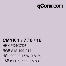 カラーコード: CMYK 1 / 7 / 0 / 16 | qconv.com