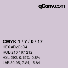 颜色代码: CMYK 1 / 7 / 0 / 17 | qconv.com