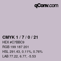 颜色代码: CMYK 1 / 7 / 0 / 21 | qconv.com