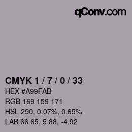 颜色代码: CMYK 1 / 7 / 0 / 33 | qconv.com