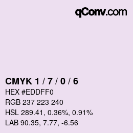 Color code: CMYK 1 / 7 / 0 / 6 | qconv.com