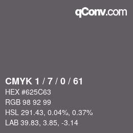 颜色代码: CMYK 1 / 7 / 0 / 61 | qconv.com