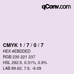 颜色代码: CMYK 1 / 7 / 0 / 7 | qconv.com