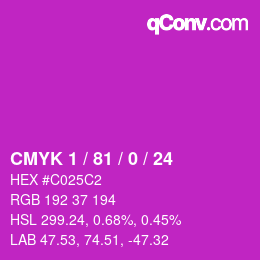 Color code: CMYK 1 / 81 / 0 / 24 | qconv.com