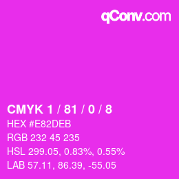 カラーコード: CMYK 1 / 81 / 0 / 8 | qconv.com