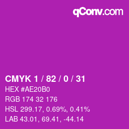 Color code: CMYK 1 / 82 / 0 / 31 | qconv.com