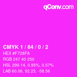 カラーコード: CMYK 1 / 84 / 0 / 2 | qconv.com