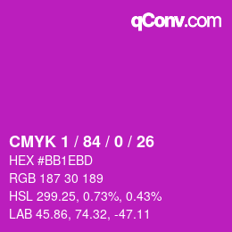 Color code: CMYK 1 / 84 / 0 / 26 | qconv.com