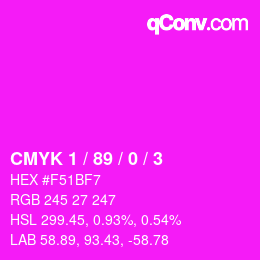 カラーコード: CMYK 1 / 89 / 0 / 3 | qconv.com