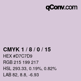 カラーコード: CMYK 1 / 8 / 0 / 15 | qconv.com