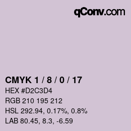 カラーコード: CMYK 1 / 8 / 0 / 17 | qconv.com