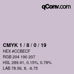 Color code: CMYK 1 / 8 / 0 / 19 | qconv.com