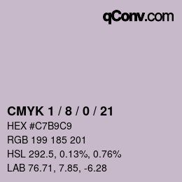 カラーコード: CMYK 1 / 8 / 0 / 21 | qconv.com