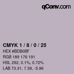 カラーコード: CMYK 1 / 8 / 0 / 25 | qconv.com