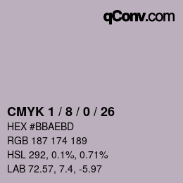 カラーコード: CMYK 1 / 8 / 0 / 26 | qconv.com