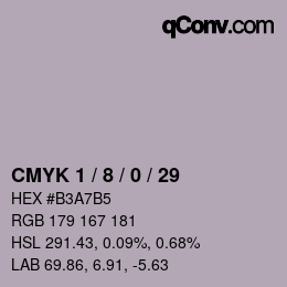 カラーコード: CMYK 1 / 8 / 0 / 29 | qconv.com
