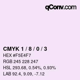 Farbcode: CMYK 1 / 8 / 0 / 3 | qconv.com