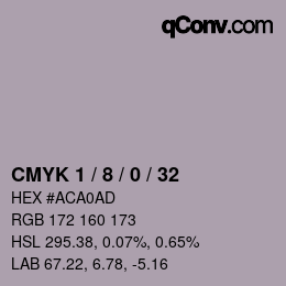 カラーコード: CMYK 1 / 8 / 0 / 32 | qconv.com