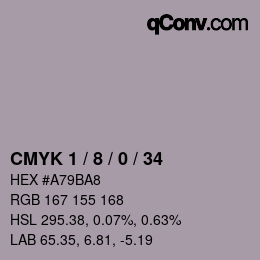 カラーコード: CMYK 1 / 8 / 0 / 34 | qconv.com