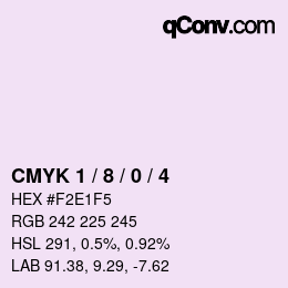 Color code: CMYK 1 / 8 / 0 / 4 | qconv.com