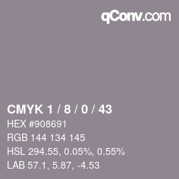 Color code: CMYK 1 / 8 / 0 / 43 | qconv.com