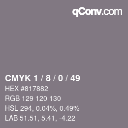 Color code: CMYK 1 / 8 / 0 / 49 | qconv.com