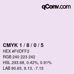 颜色代码: CMYK 1 / 8 / 0 / 5 | qconv.com