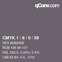 Color code: CMYK 1 / 8 / 0 / 58 | qconv.com