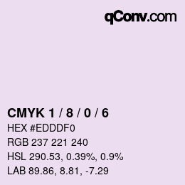 Color code: CMYK 1 / 8 / 0 / 6 | qconv.com