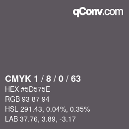 Color code: CMYK 1 / 8 / 0 / 63 | qconv.com