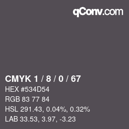 Color code: CMYK 1 / 8 / 0 / 67 | qconv.com