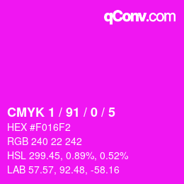 Color code: CMYK 1 / 91 / 0 / 5 | qconv.com