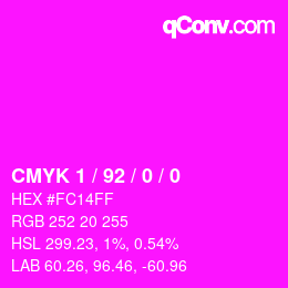 Color code: CMYK 1 / 92 / 0 / 0 | qconv.com
