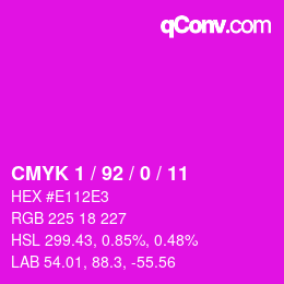 Color code: CMYK 1 / 92 / 0 / 11 | qconv.com