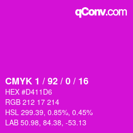 カラーコード: CMYK 1 / 92 / 0 / 16 | qconv.com