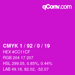 Color code: CMYK 1 / 92 / 0 / 19 | qconv.com