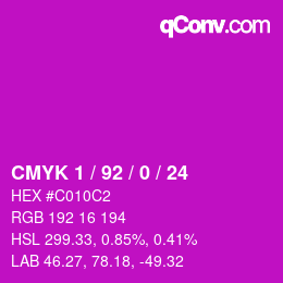 Farbcode: CMYK 1 / 92 / 0 / 24 | qconv.com