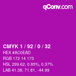 Color code: CMYK 1 / 92 / 0 / 32 | qconv.com