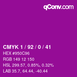 Color code: CMYK 1 / 92 / 0 / 41 | qconv.com