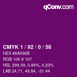 カラーコード: CMYK 1 / 92 / 0 / 58 | qconv.com