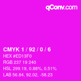 カラーコード: CMYK 1 / 92 / 0 / 6 | qconv.com
