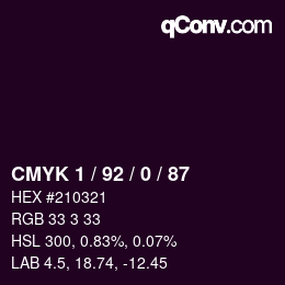 カラーコード: CMYK 1 / 92 / 0 / 87 | qconv.com