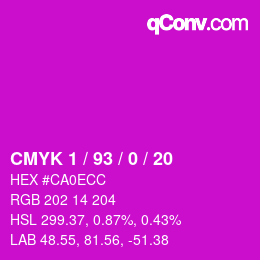 カラーコード: CMYK 1 / 93 / 0 / 20 | qconv.com