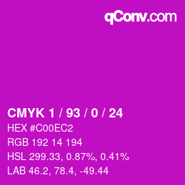Color code: CMYK 1 / 93 / 0 / 24 | qconv.com