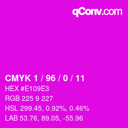 カラーコード: CMYK 1 / 96 / 0 / 11 | qconv.com