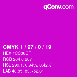 Color code: CMYK 1 / 97 / 0 / 19 | qconv.com