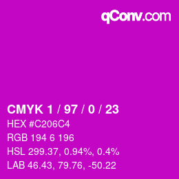 Color code: CMYK 1 / 97 / 0 / 23 | qconv.com
