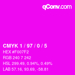 Color code: CMYK 1 / 97 / 0 / 5 | qconv.com